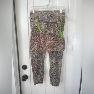 Camo Fabletics Sports Bra and Leggings Large